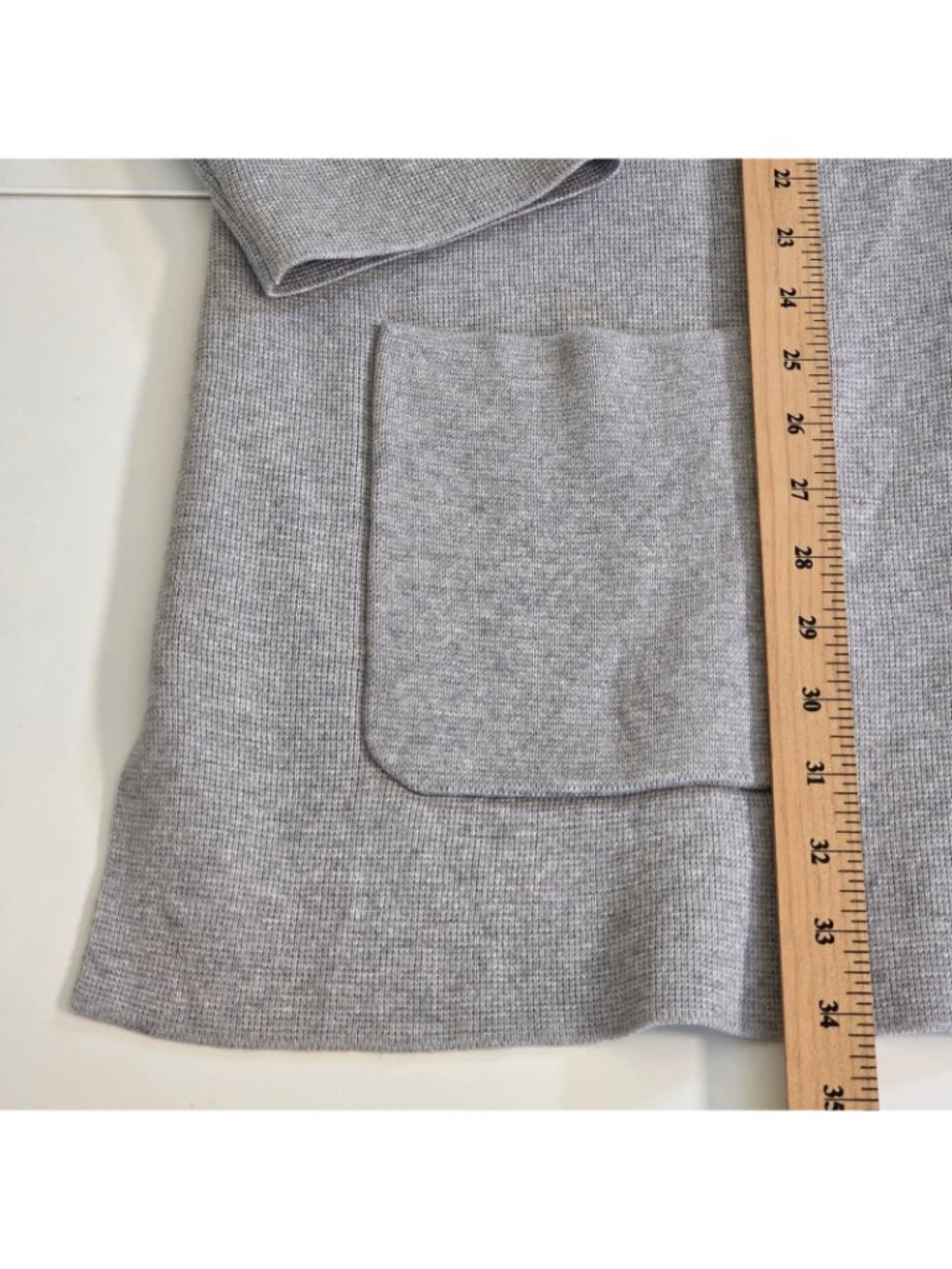 Talbots Women XL Grey Knit Sweater Blazer Coatigan Single Button Pocket Cardigan - Picture 10 of 16